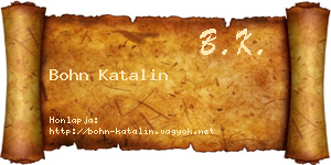 Bohn Katalin névjegykártya